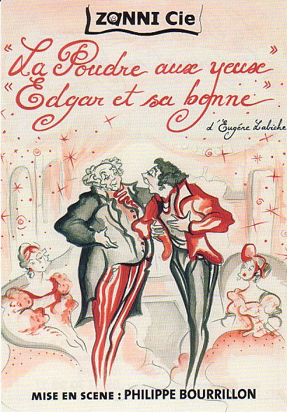 Affiche de la pièce "La Poudre aux yeux" par Zanni Compagnie, Toulouse.